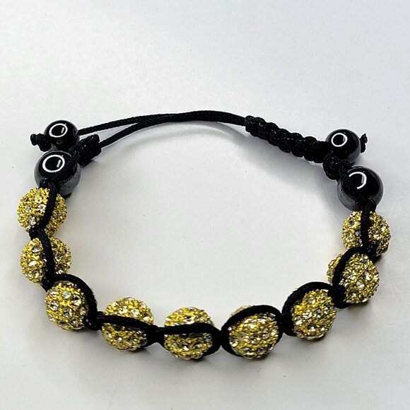 Shambala Bracelet in Yellow Diamante rhinestones - Picture 3 of 10